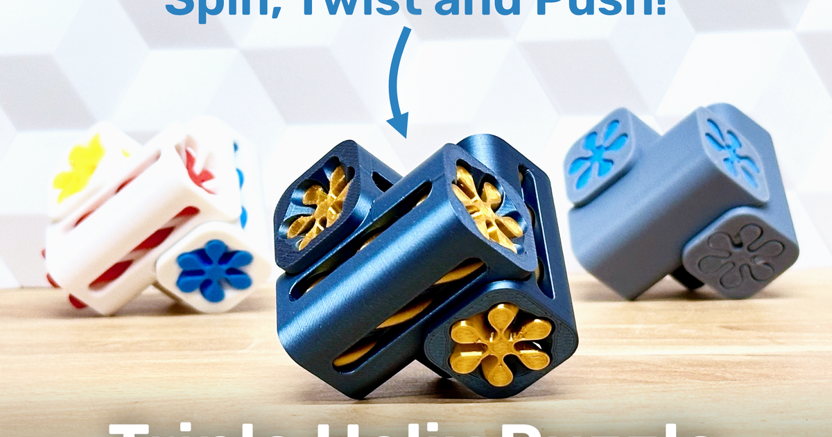 Triple Helix Puzzle (6 piece brainteaser + fidget) by GlennovitS 3D | Download free STL model | Printables.com