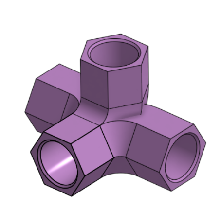 Hexagonal Corner Connector x4 for PCV Tubing