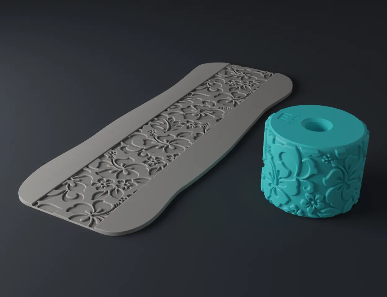 STL file Roses Flowers Texture Roller for Clay 💐・3D printable