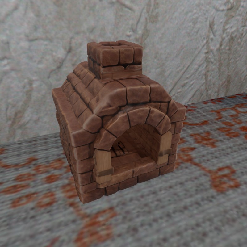 Dollhouse Pizza oven Medival DND terrain nosupport