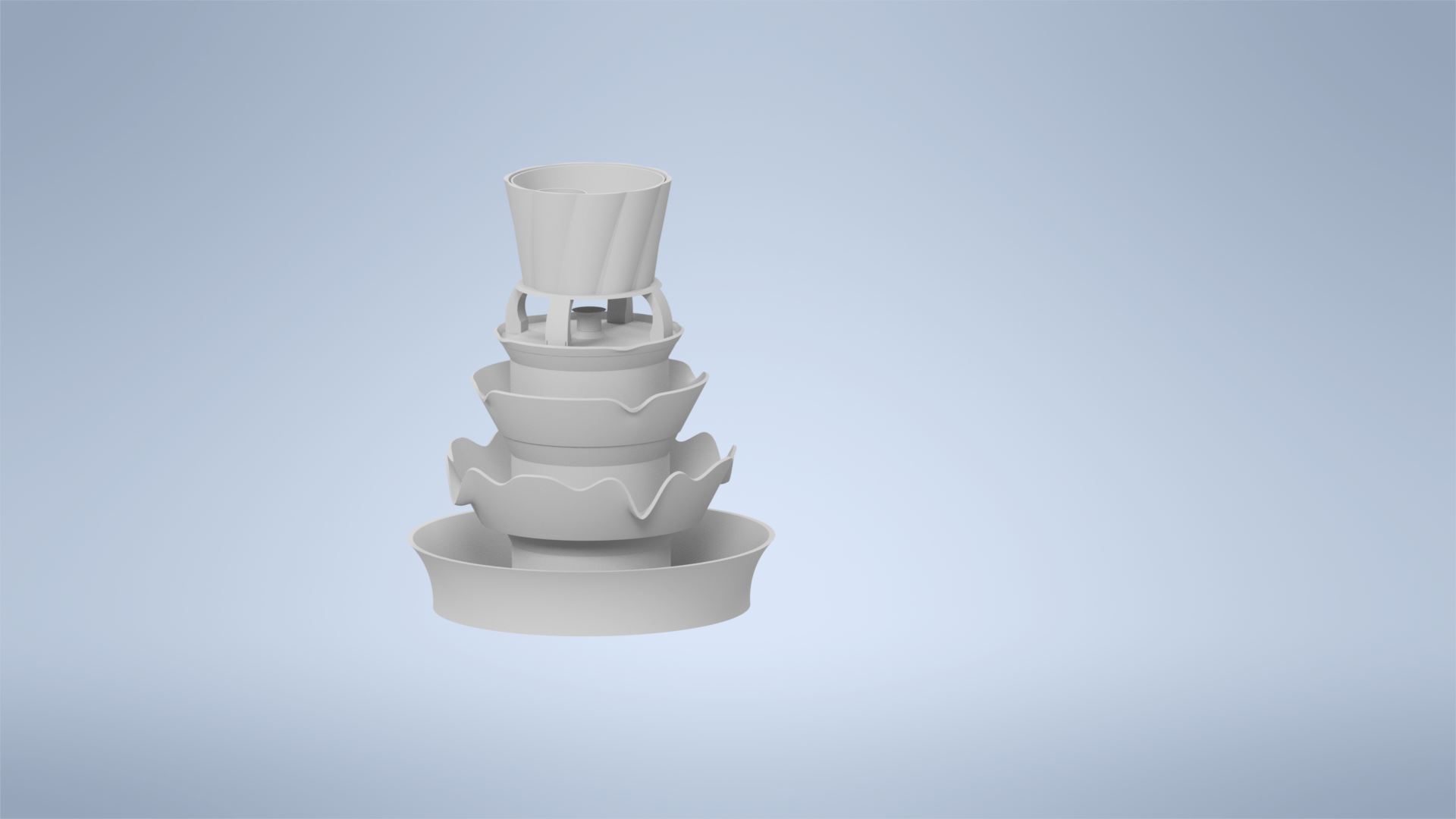 Fountain with flowerpot