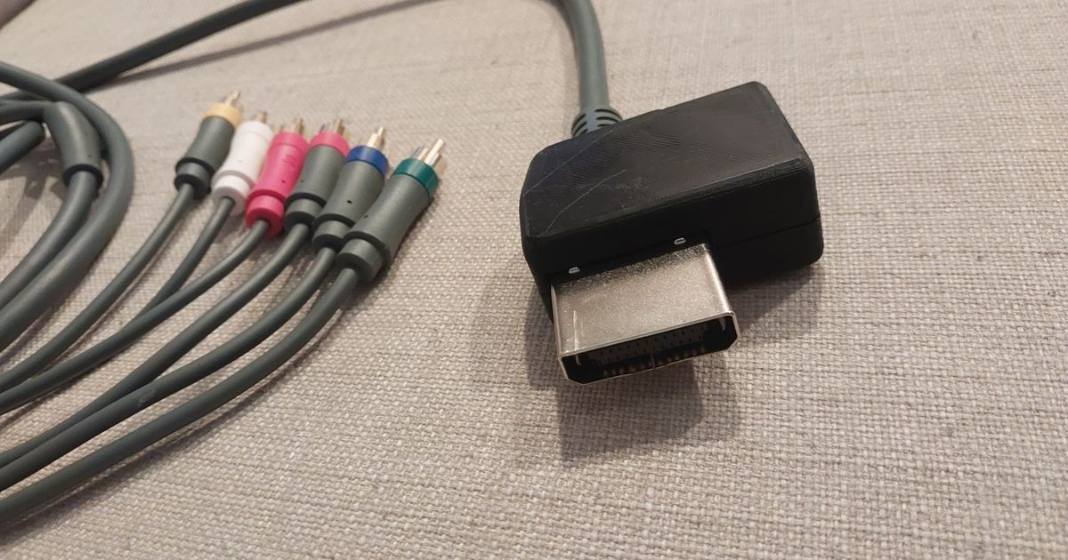 OG Xbox HD Component Cable Shell by Tron08 Download free STL model