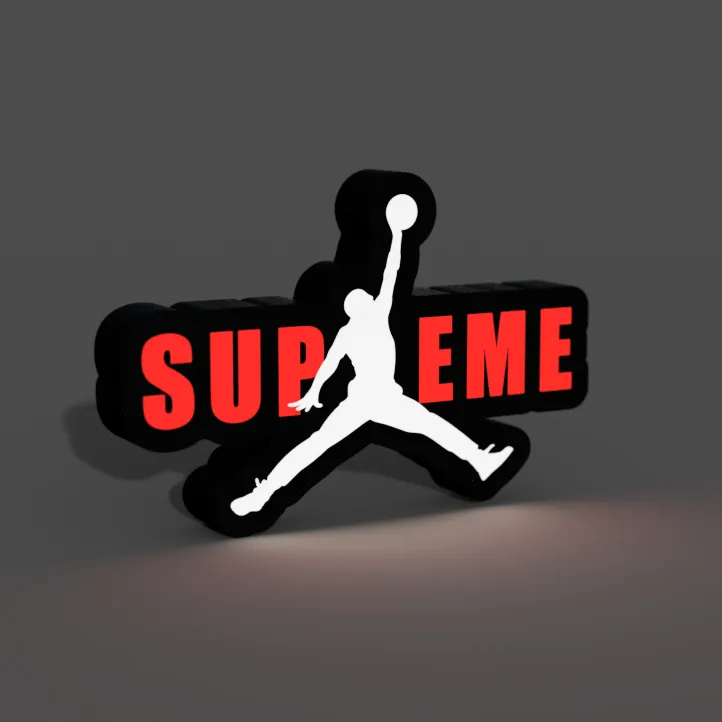 Supreme Jordan Lightbox LED Lamp by braga3dprint | Download STL