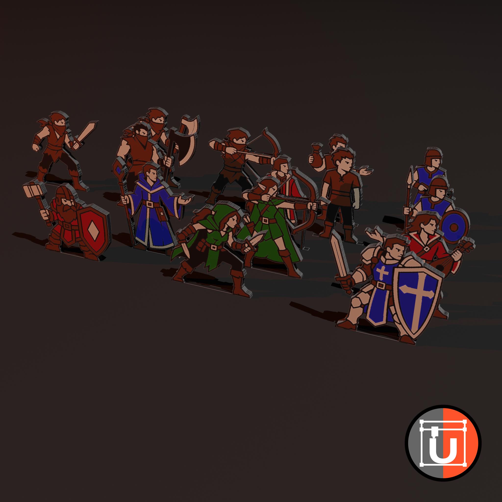 2.5D RPG Miniatures: Base Set