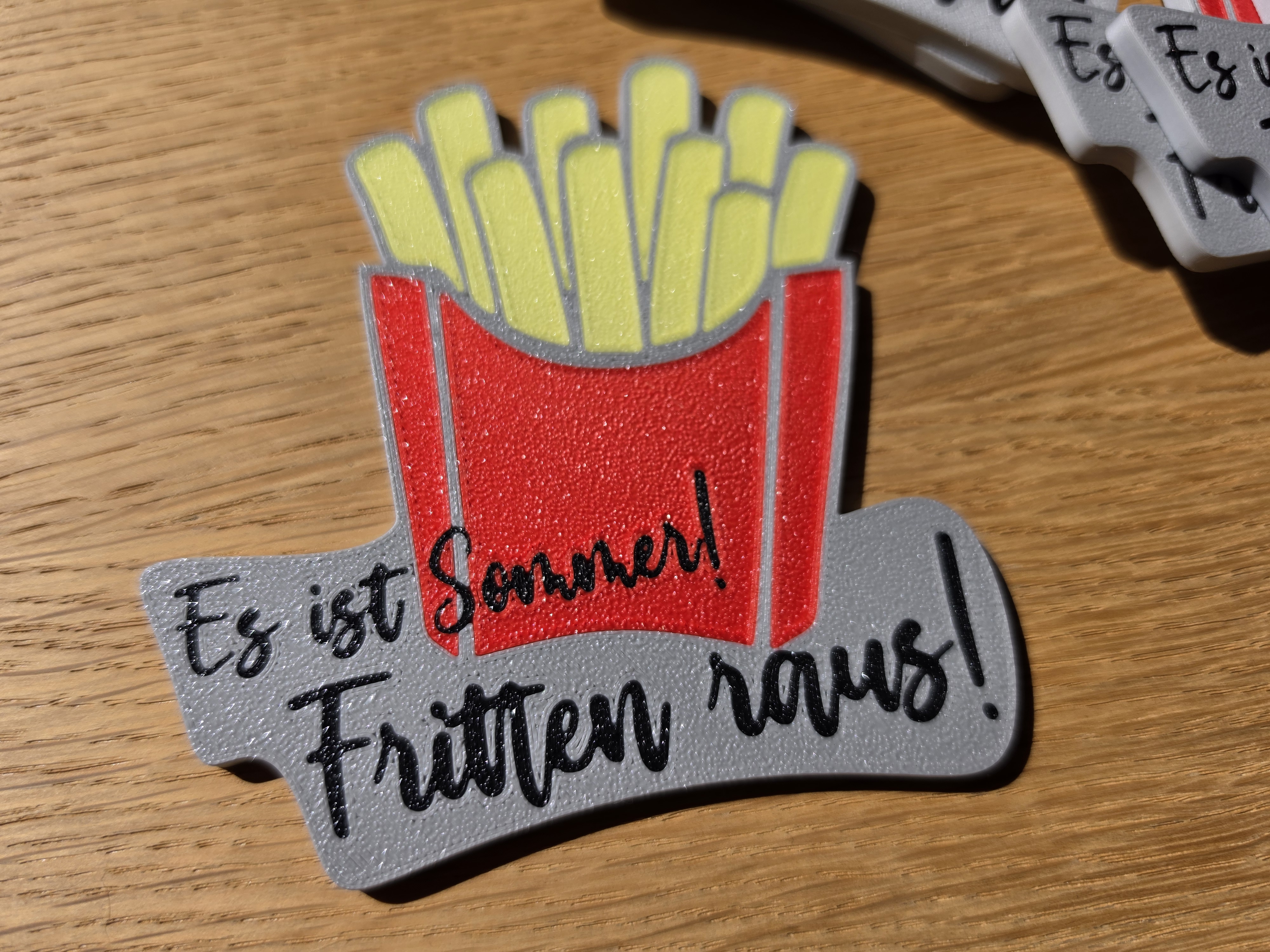 Es ist Sommer - Fritten raus! Untersetzer Spass