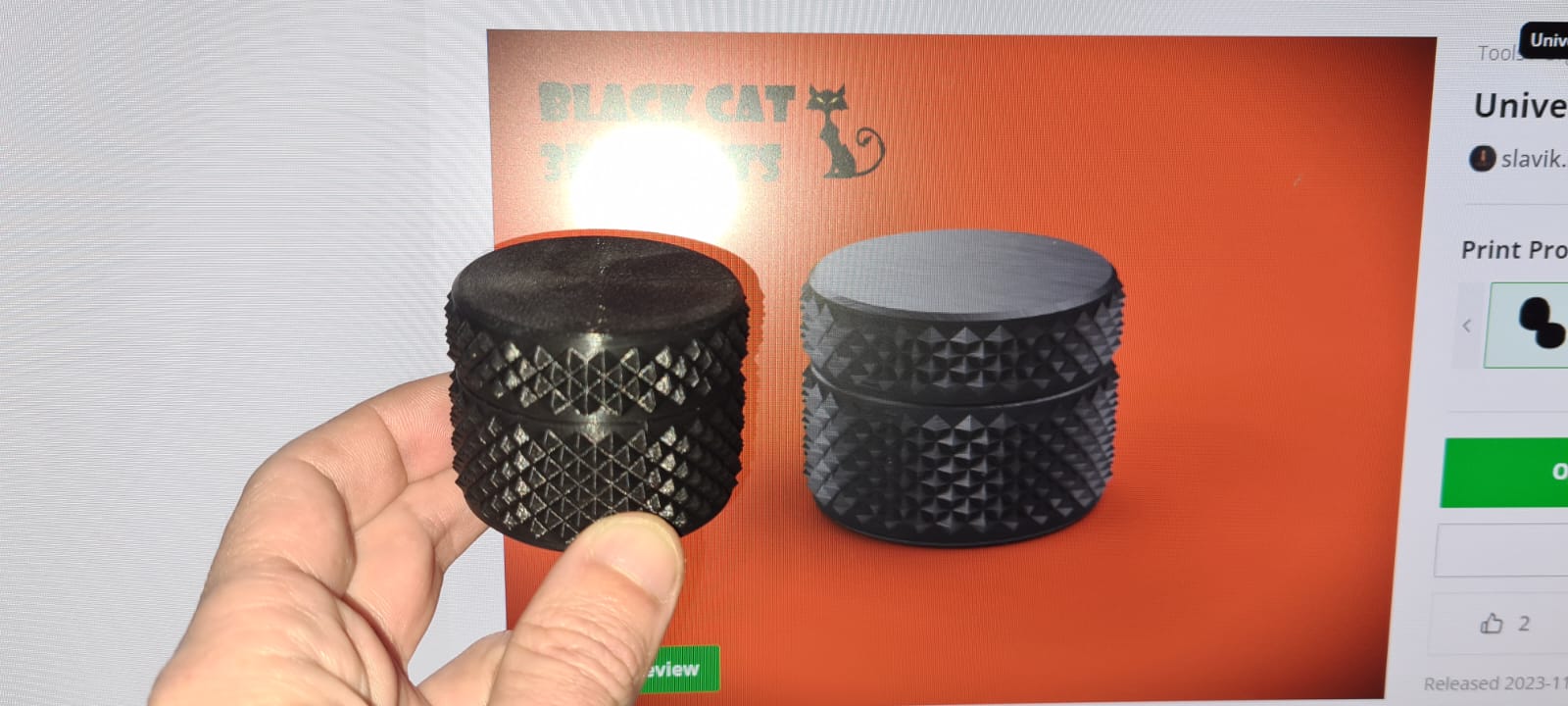 Miniatura 3 do modelo 3D Universal Rugged Knurling Pattern Cylindrical Container