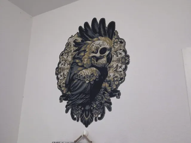 Hueforge día de muertos cockatoo wallart