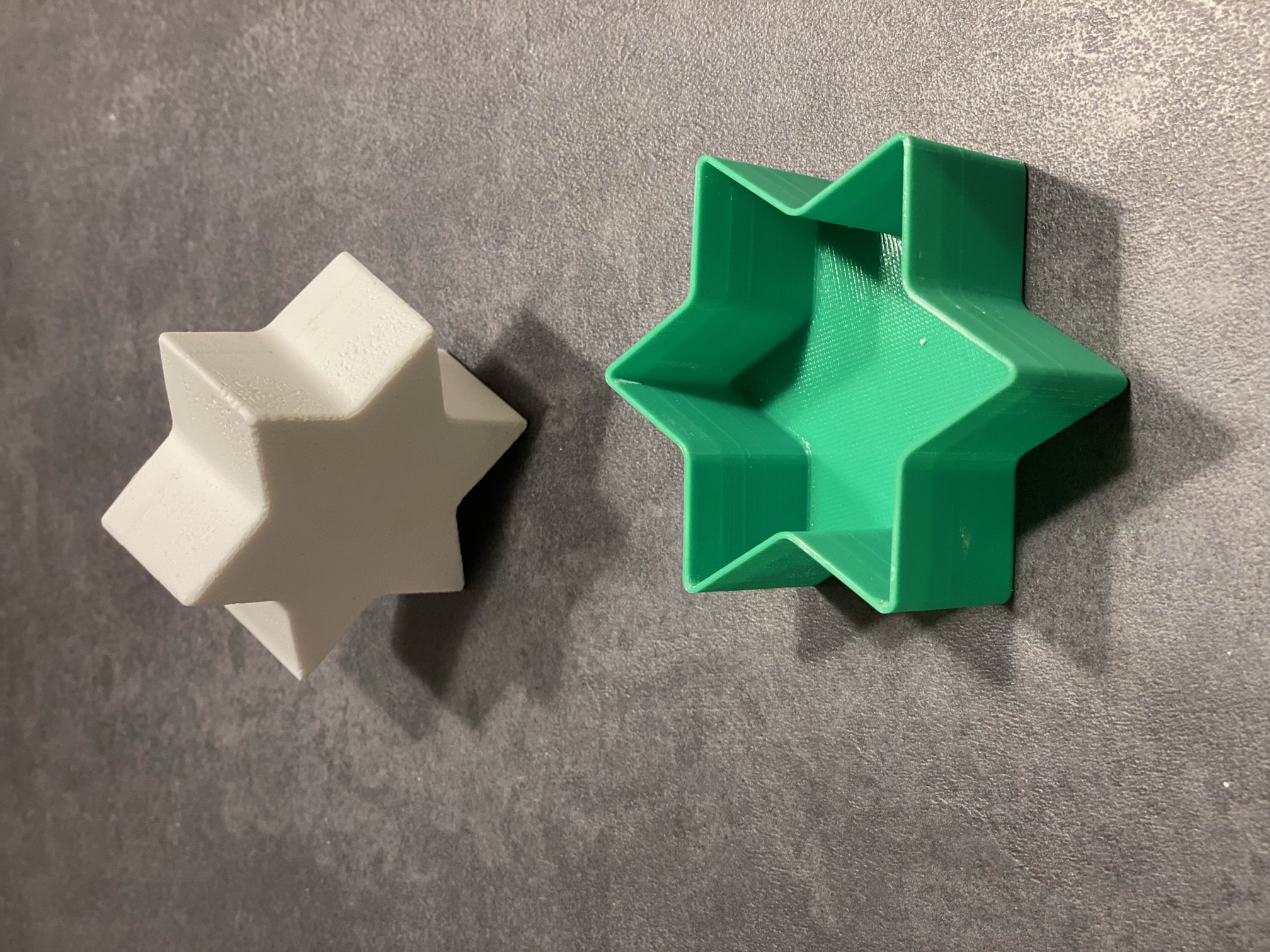 Star-shaped plaster casting mold / Sternform