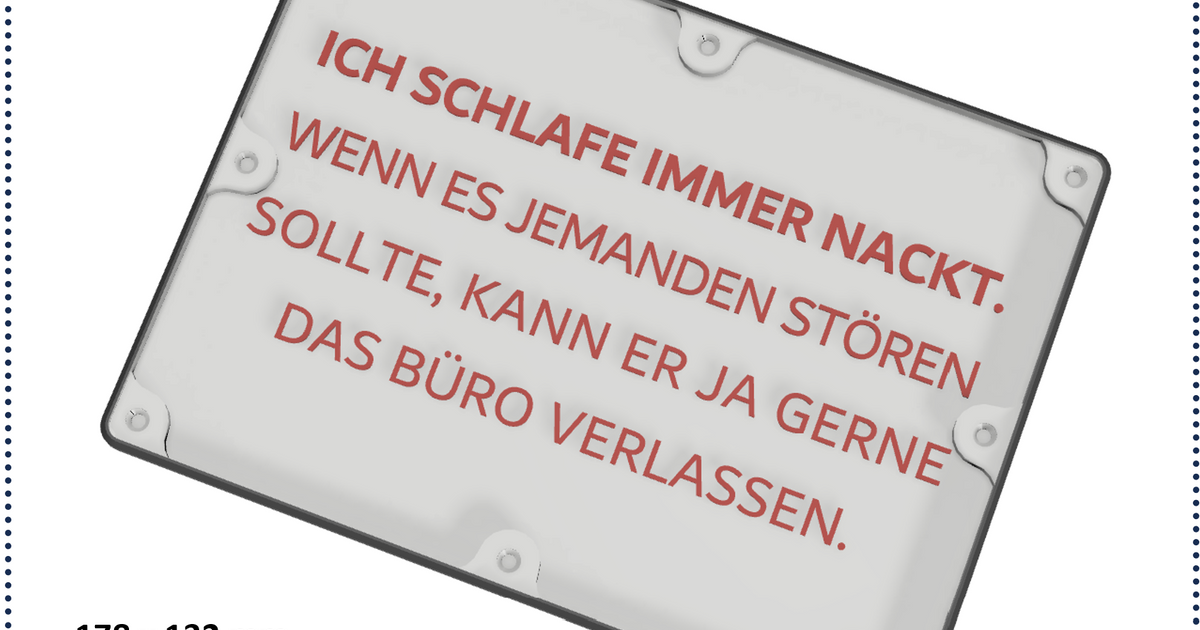Lustige Sprüche für Büro und Freunde Ich schlafe nackt by vmLOGIC