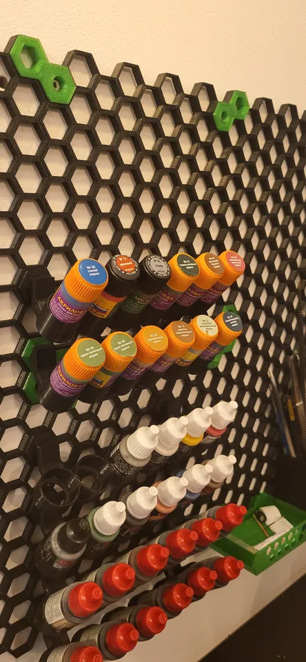 Acrylic paint holder for Honeycomb storage wall by Godof3dprinting_J, Download free STL model