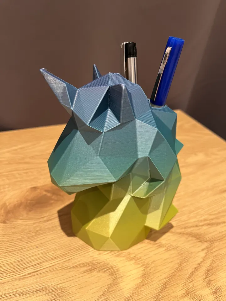 Poly unicorn pen holder remix by MateuszMiler Download free STL