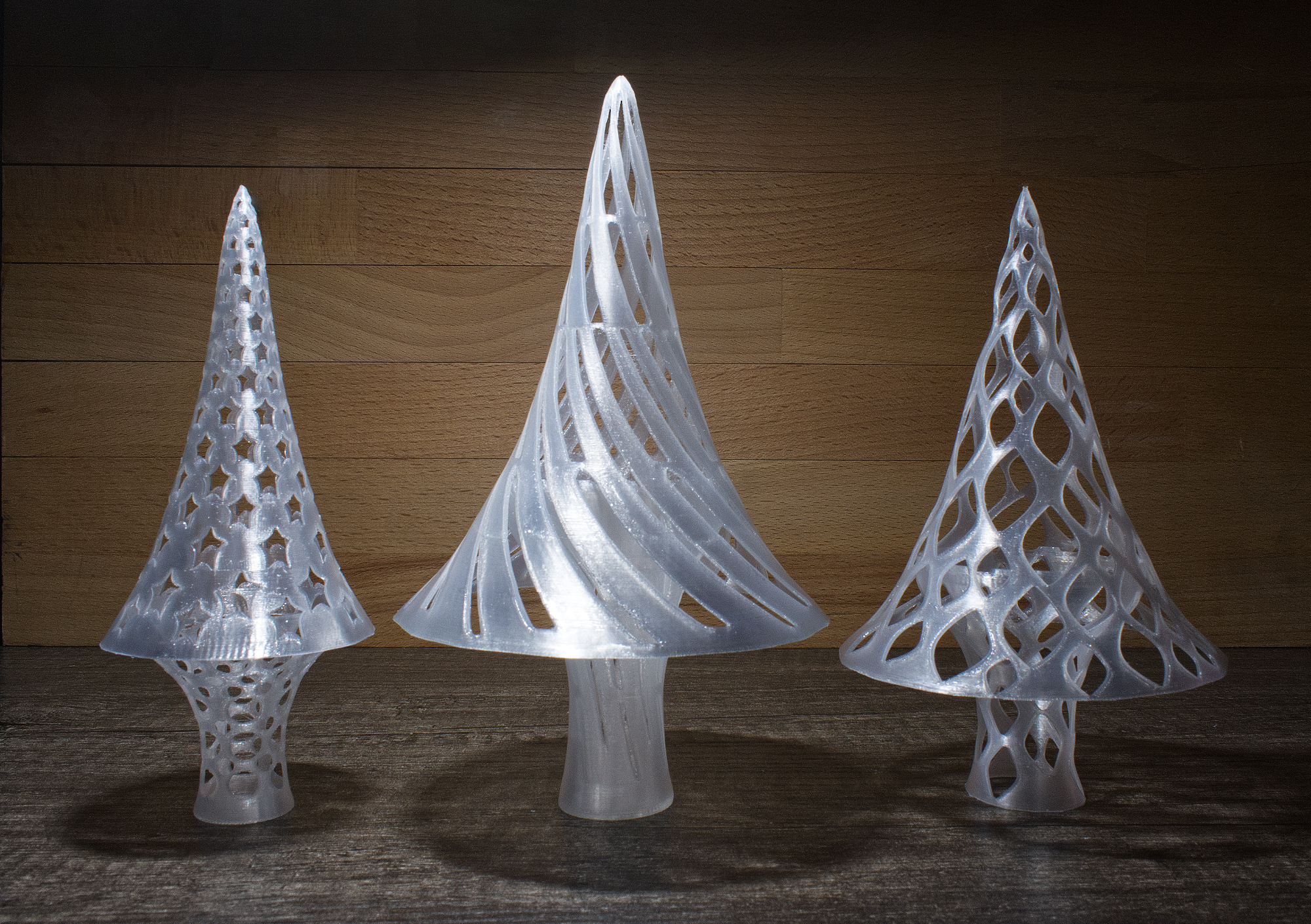 Trio of Christmas Trees - no supports & easy to print