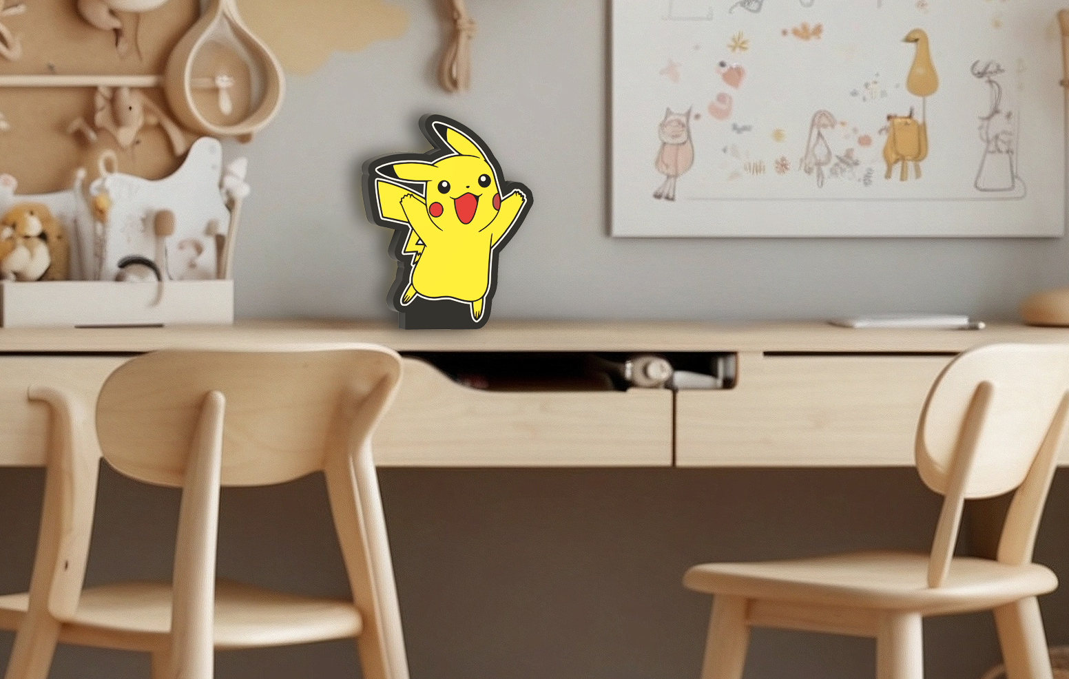 Pikachu jumping Lightbox LED Lamp