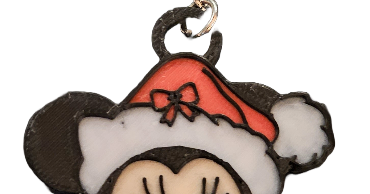 Christmas Minnie Mouse Keychain by Jeffrey Smith Download free STL