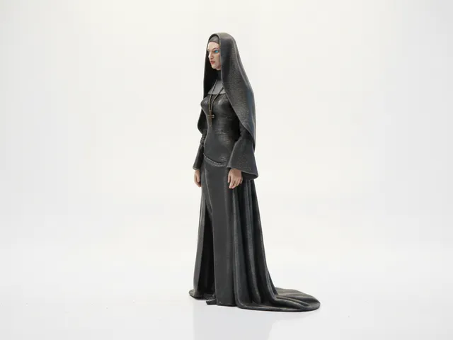 Elegant Nun Figurine Religious Statue 3D Printable
