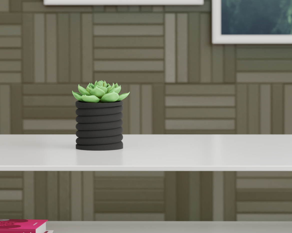 Spiral ribbed planter