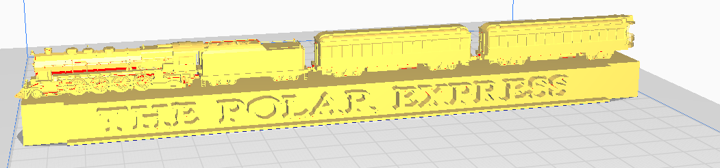 Polar Express stand with train
