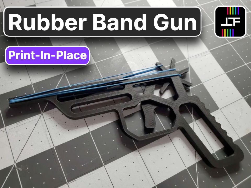 Rubber Band Gun (PrintInPlace) by Thisfact Download free STL model
