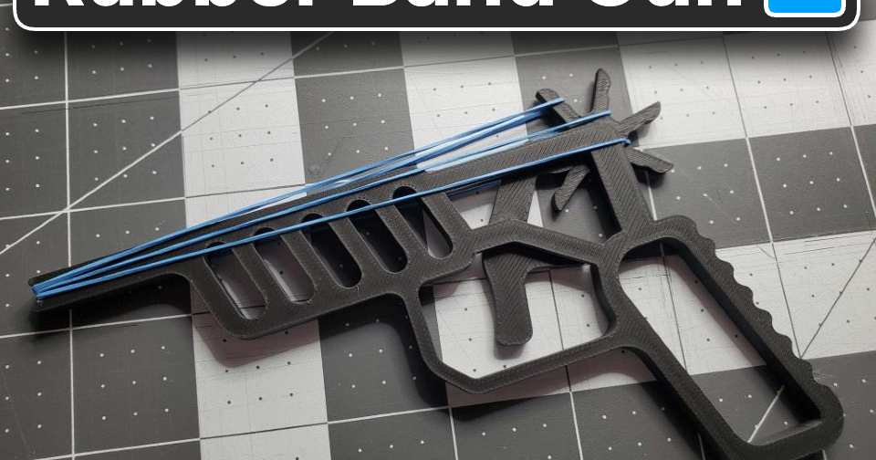 Rubber Band Gun (PrintInPlace) by Thisfact Download free STL model