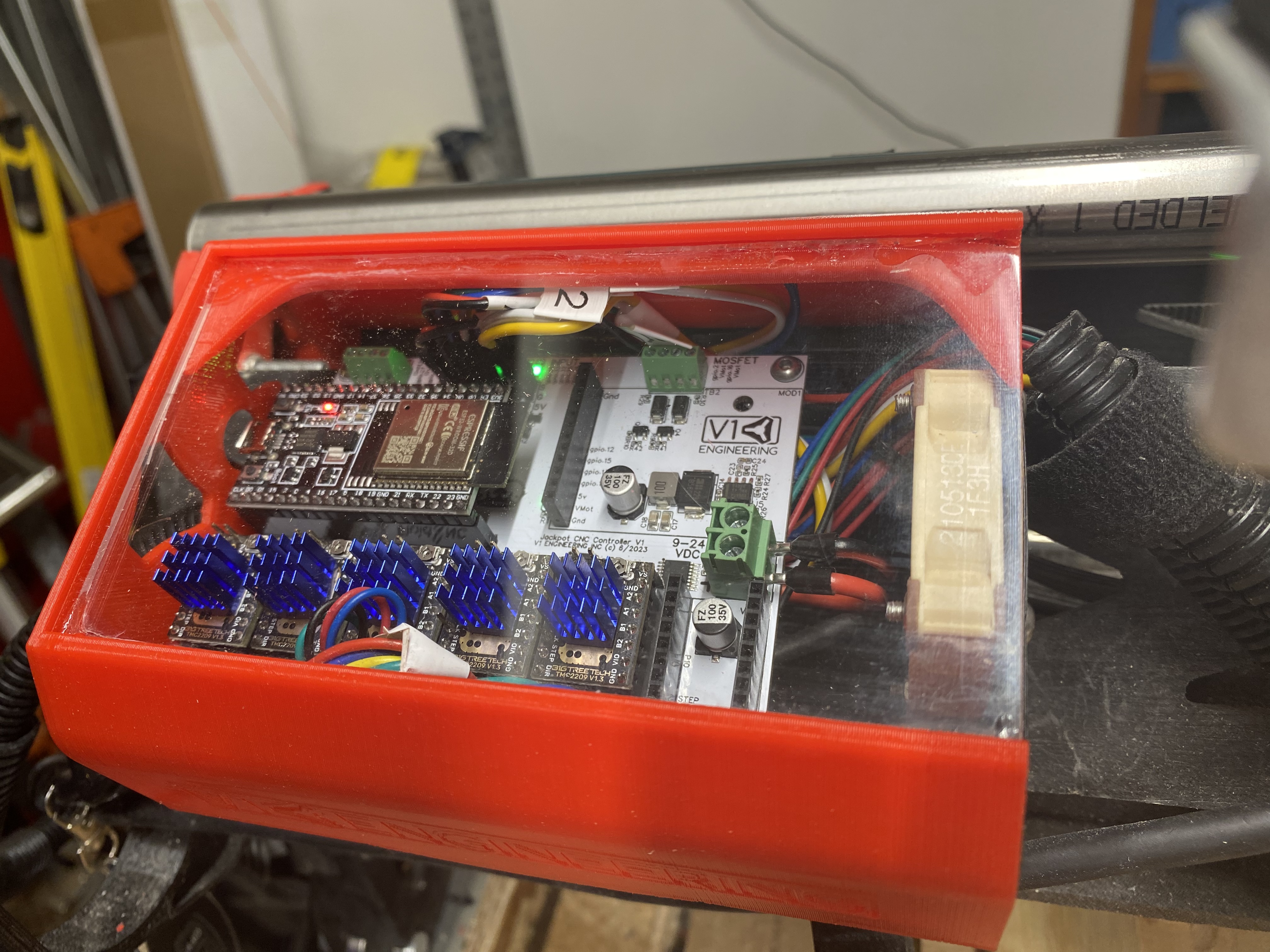 LowRider v3 Jackpot CNC Controller Board case with 25mm added room, and plexiglas window v1.0