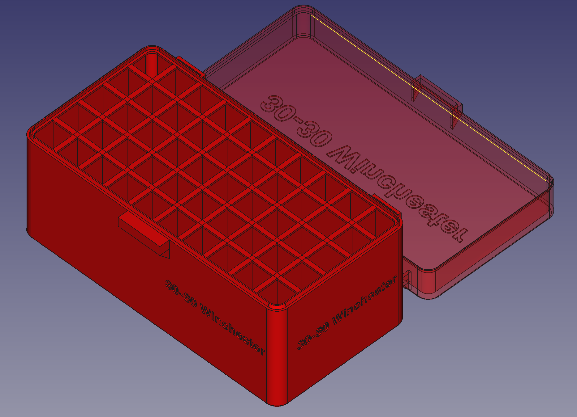 .30-30 Winchester, Head Up, Spring Latch, PIP Hinge Modular Ammo Box