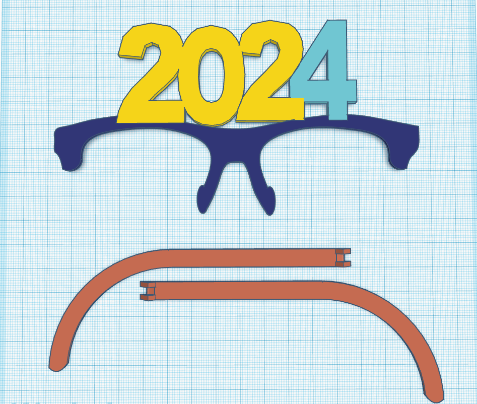New year 2024 Glasses by Sot Kon Download free STL model