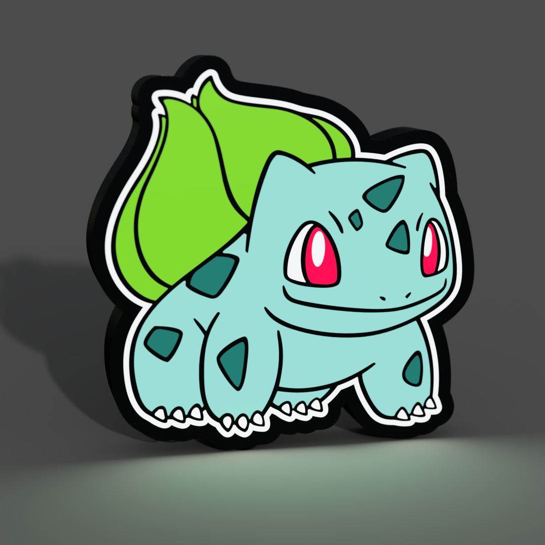 Bulbasaur Lightbox LED Lamp by braga3dprint | Printables Store