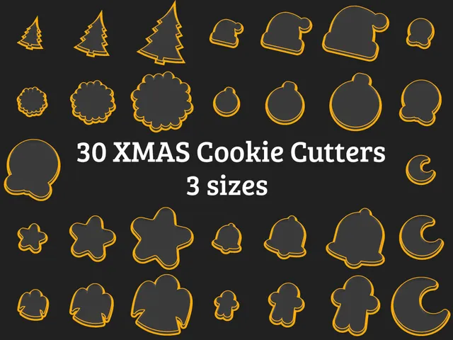 30 Christmas cookie cutters in 3 sizes | 30 Vánočních vykrajovátek ve 3 velikostech