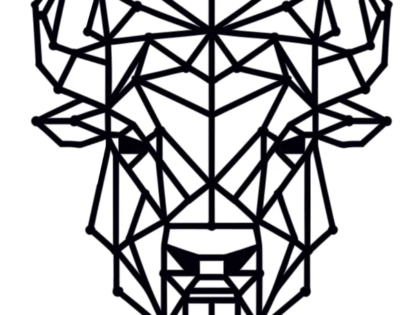 Geometric Bison Wall Art
