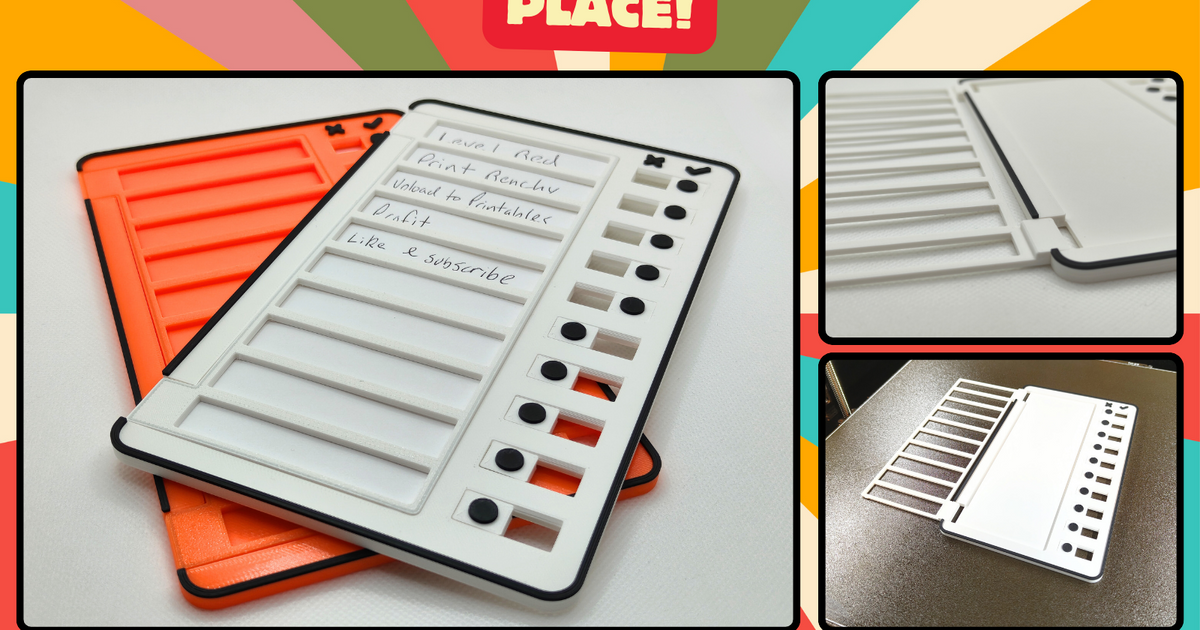 Print in place checklist / to-do board - Insert your paper and close ...
