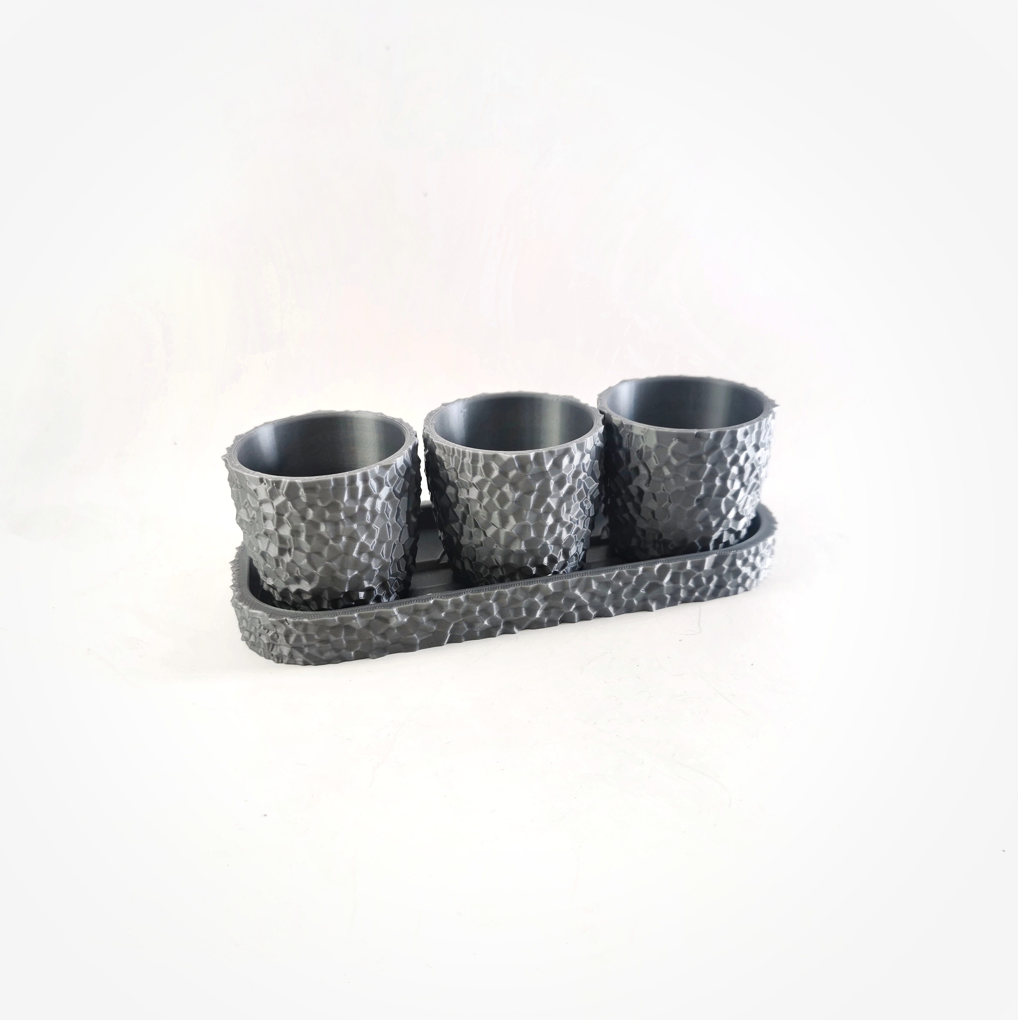 Mini Pyrite Plant Pot with Tray