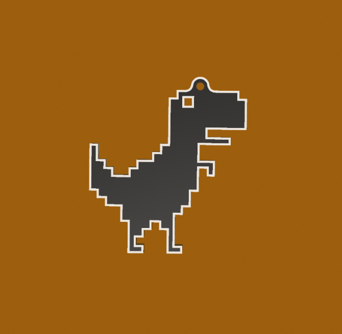 PIXEL DINOSAUR FOR NECKLACE OR KEY RING