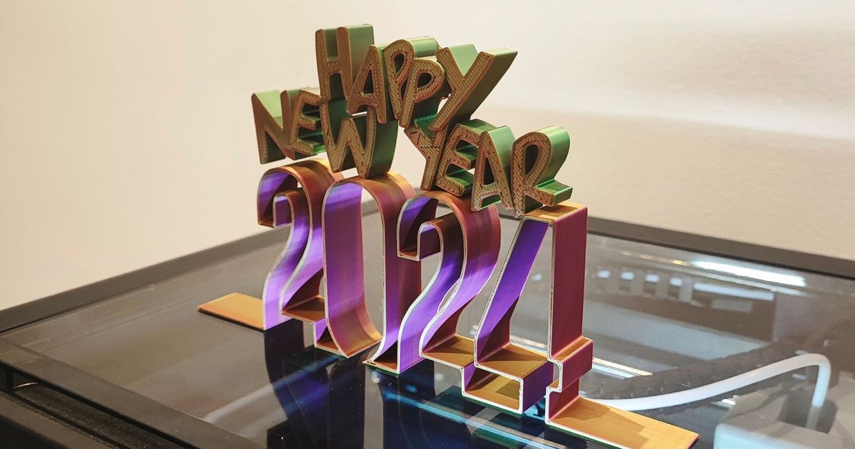 Happy New Year 2024 by Medelis3D Download free STL model