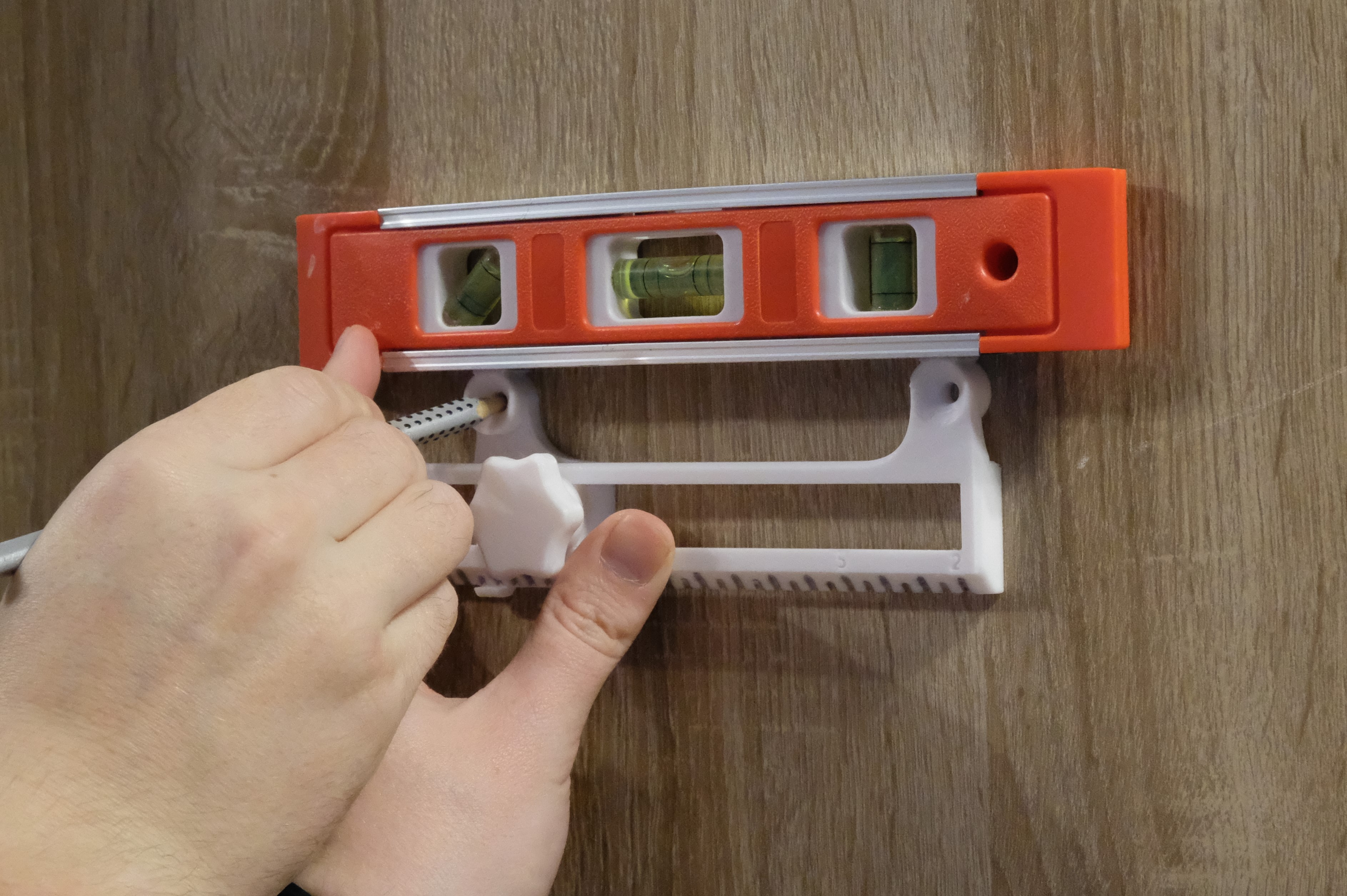 Lockable hole distance measurer with scale (20mm - 200mm) [v1.1] 3D model thumbnail