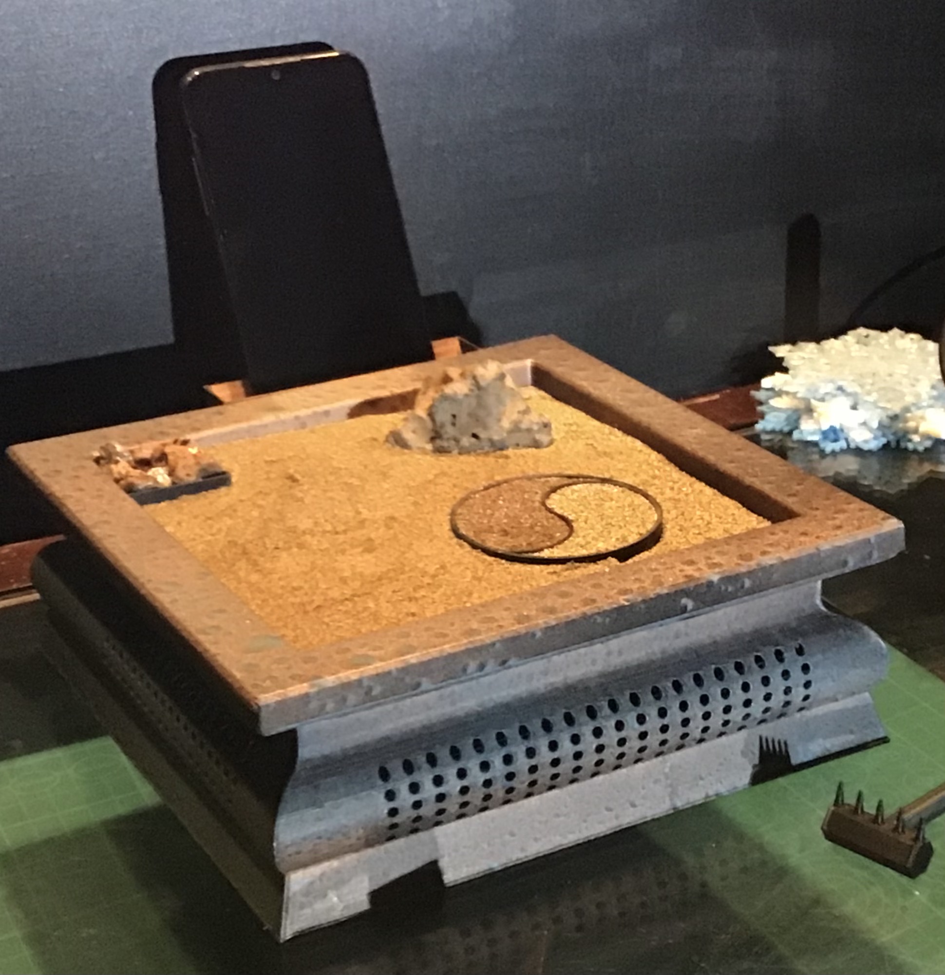 Large Zen Garden Phone Holder with small planter