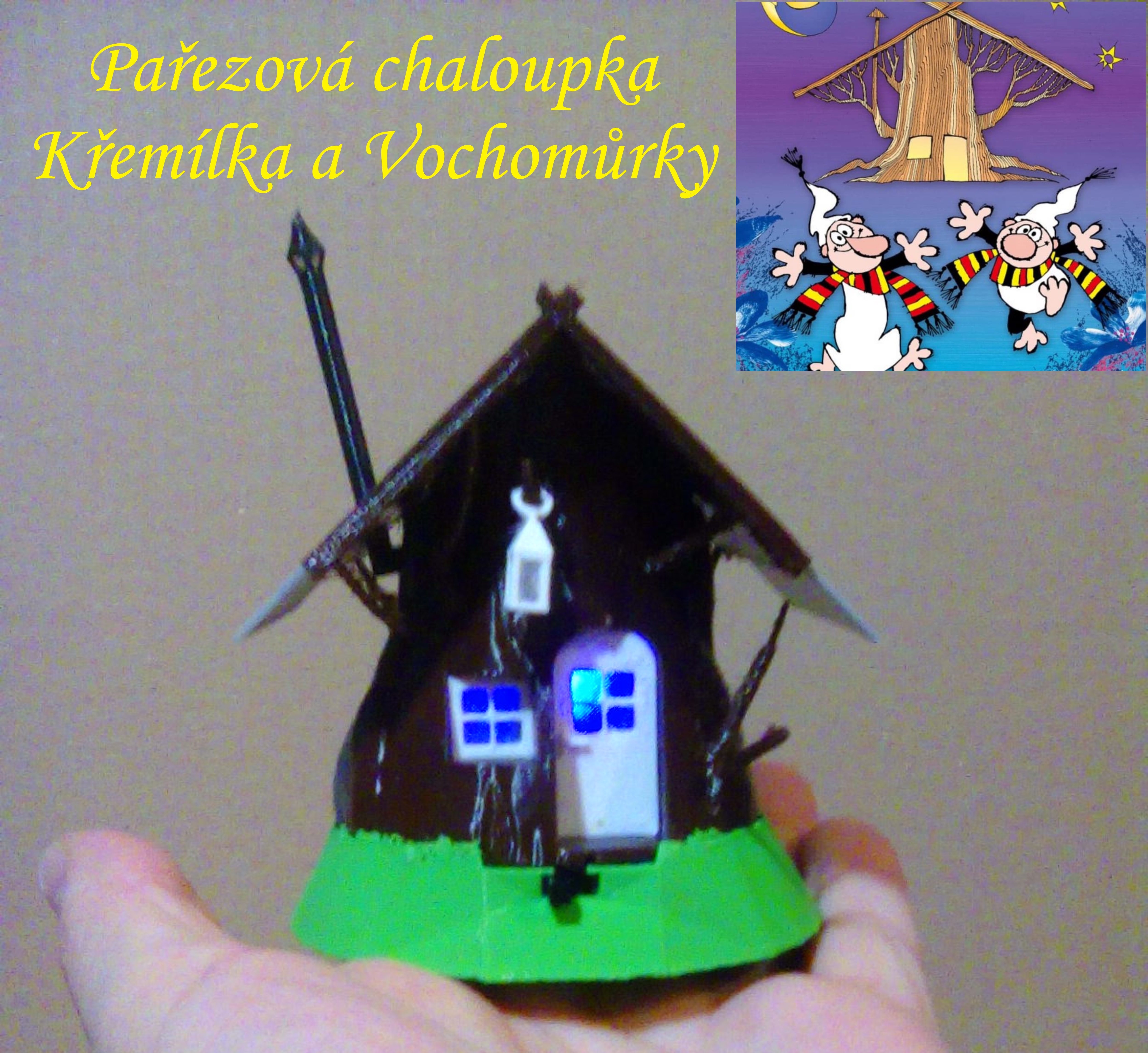 Stump Cottage with LED light / Pařezová chaloupka s LED osvětlením