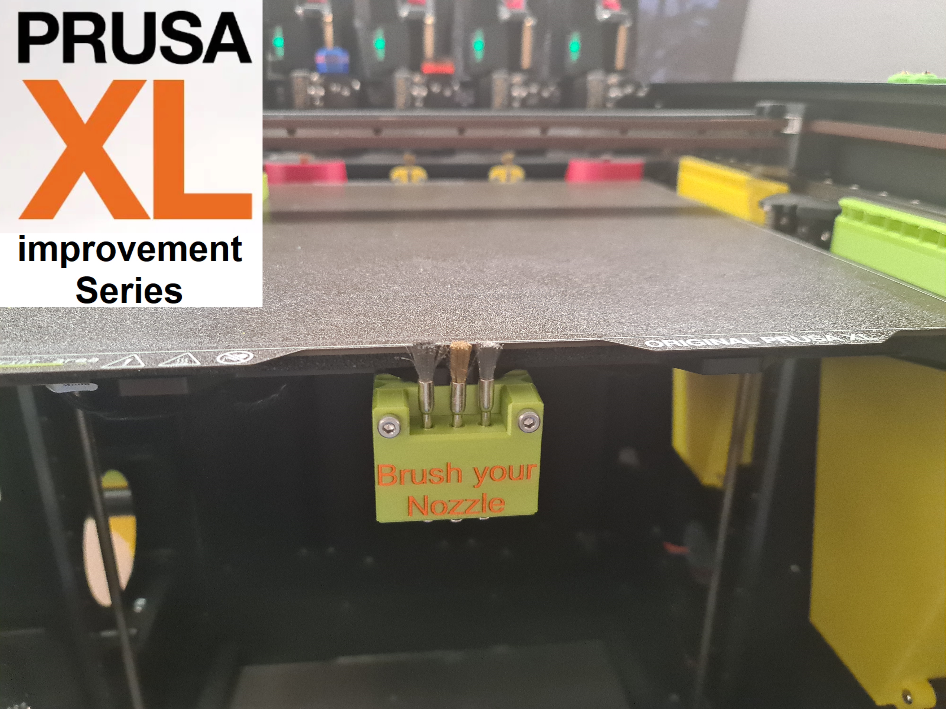 Prusa XL series: Front Nozzle scrubber (including G-code)