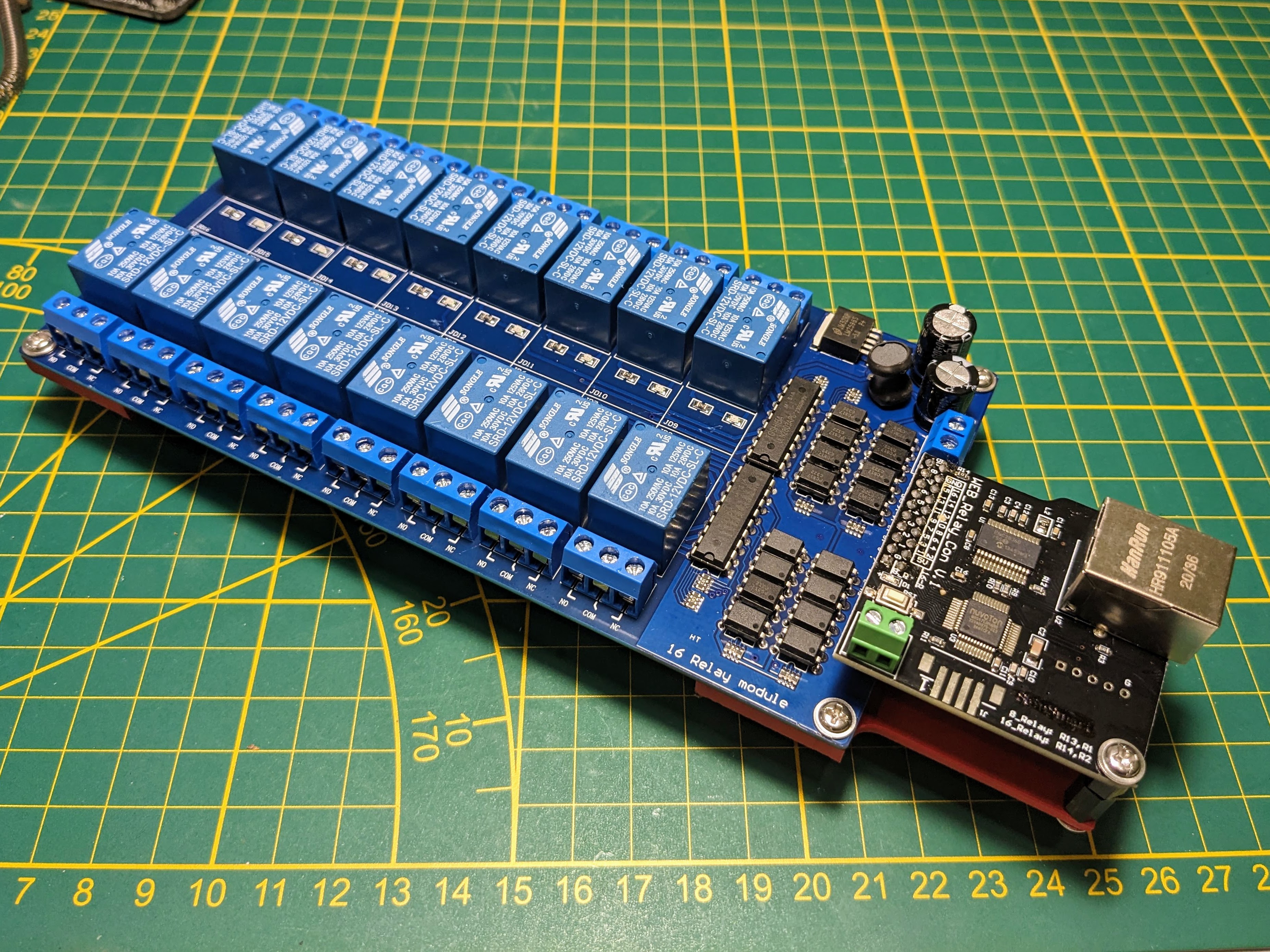 Relay Board DIN Rail Mount (16 Channel)