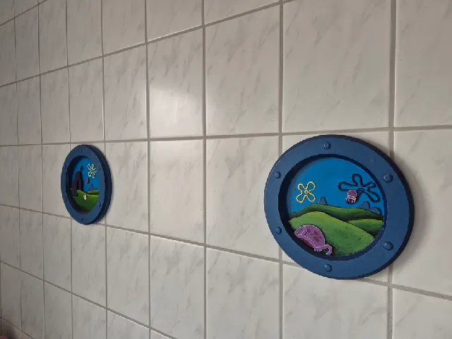 3D Spongebob Porthole Wall Art
