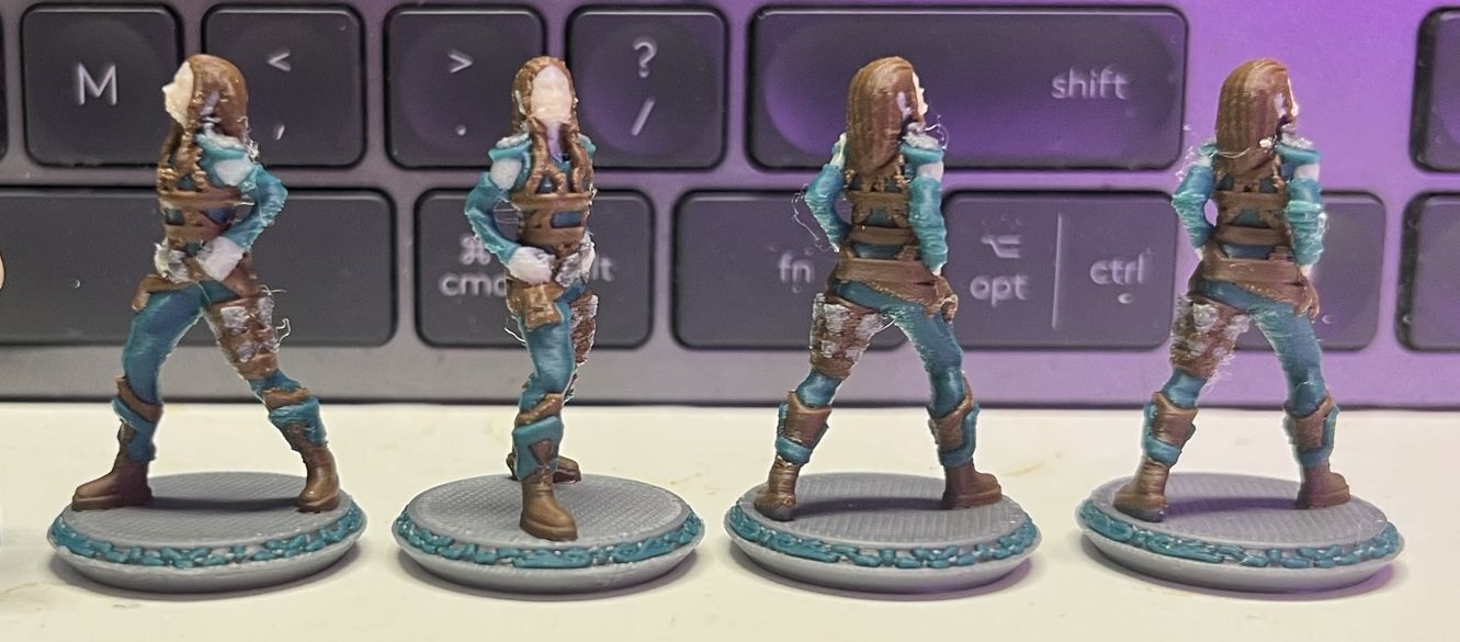 (20) Fighter & (30) Rogue Elf color painted  4 colors
