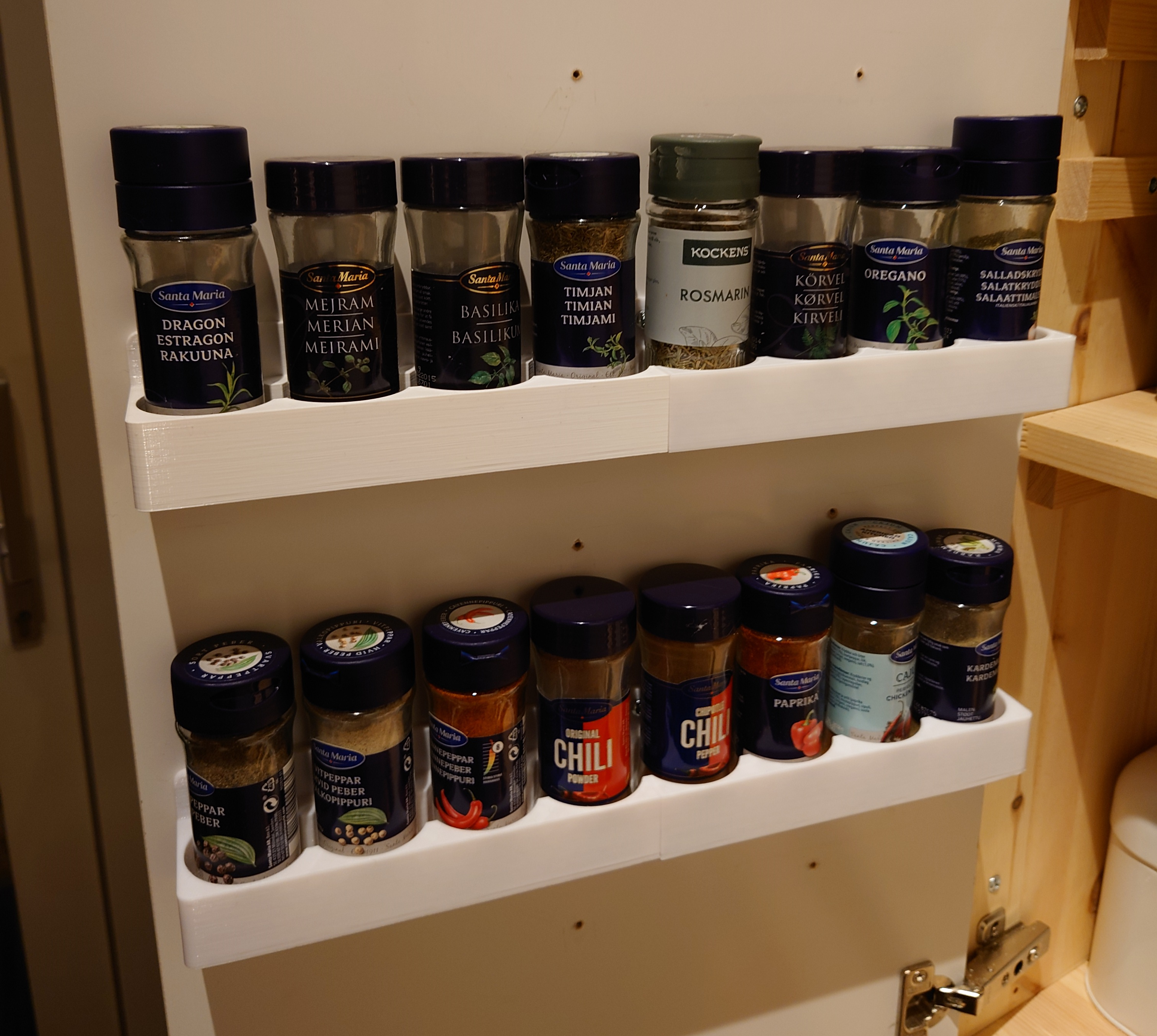 Modular Spice Rack for wall/door mounting