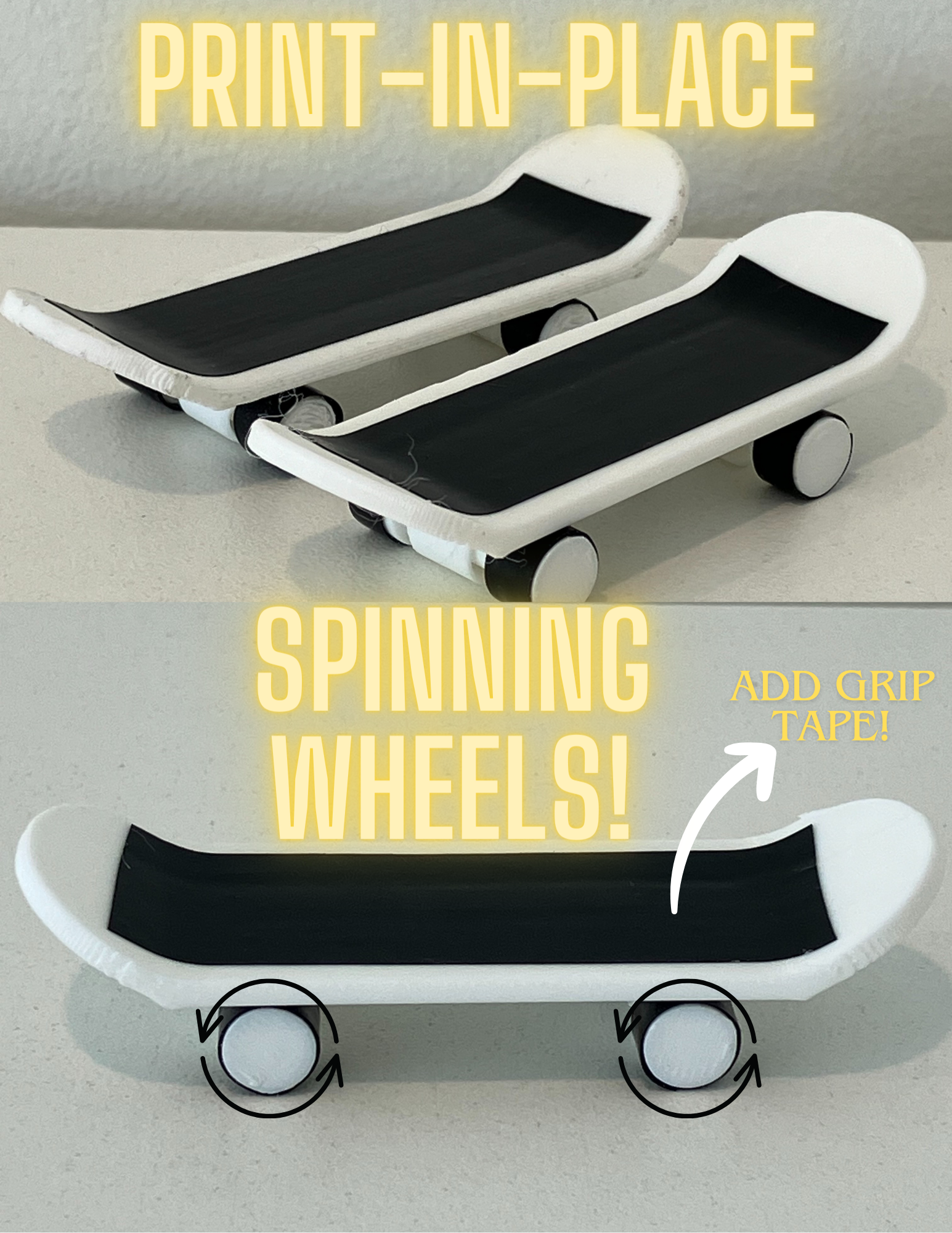 Print in Place Finger Skateboard v1