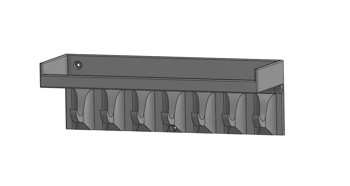 Key hooks with shelf [easy to print]