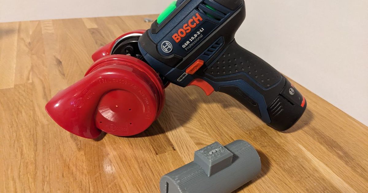 GSR 12V15 drill toot horn attachment by apefred Download free STL