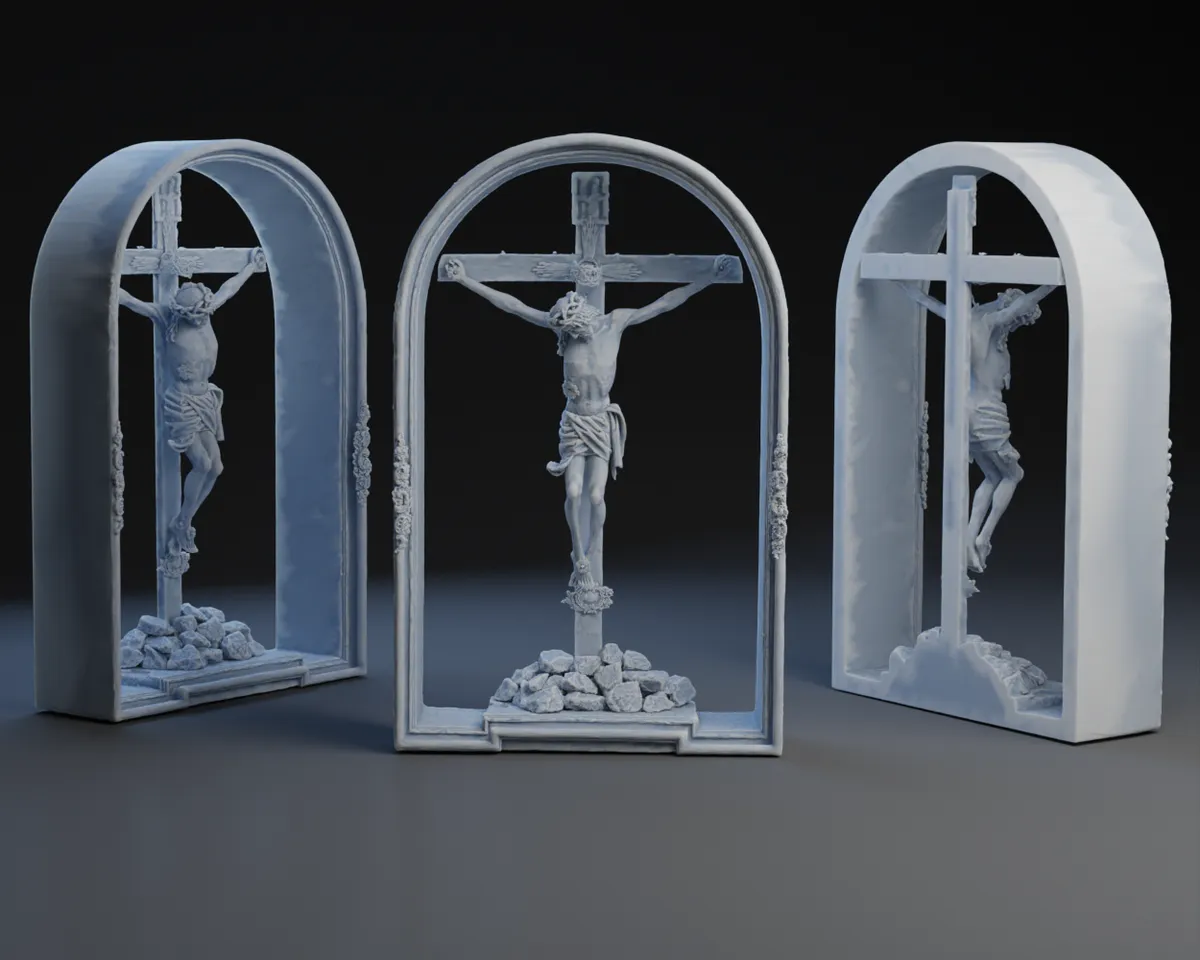 Gothic Cross in Archway by Peter Farell | Download free STL model ...