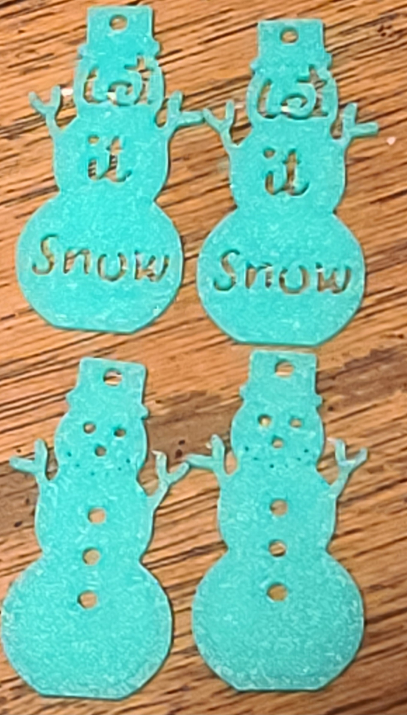 2 Snowman Earrings / Ornaments