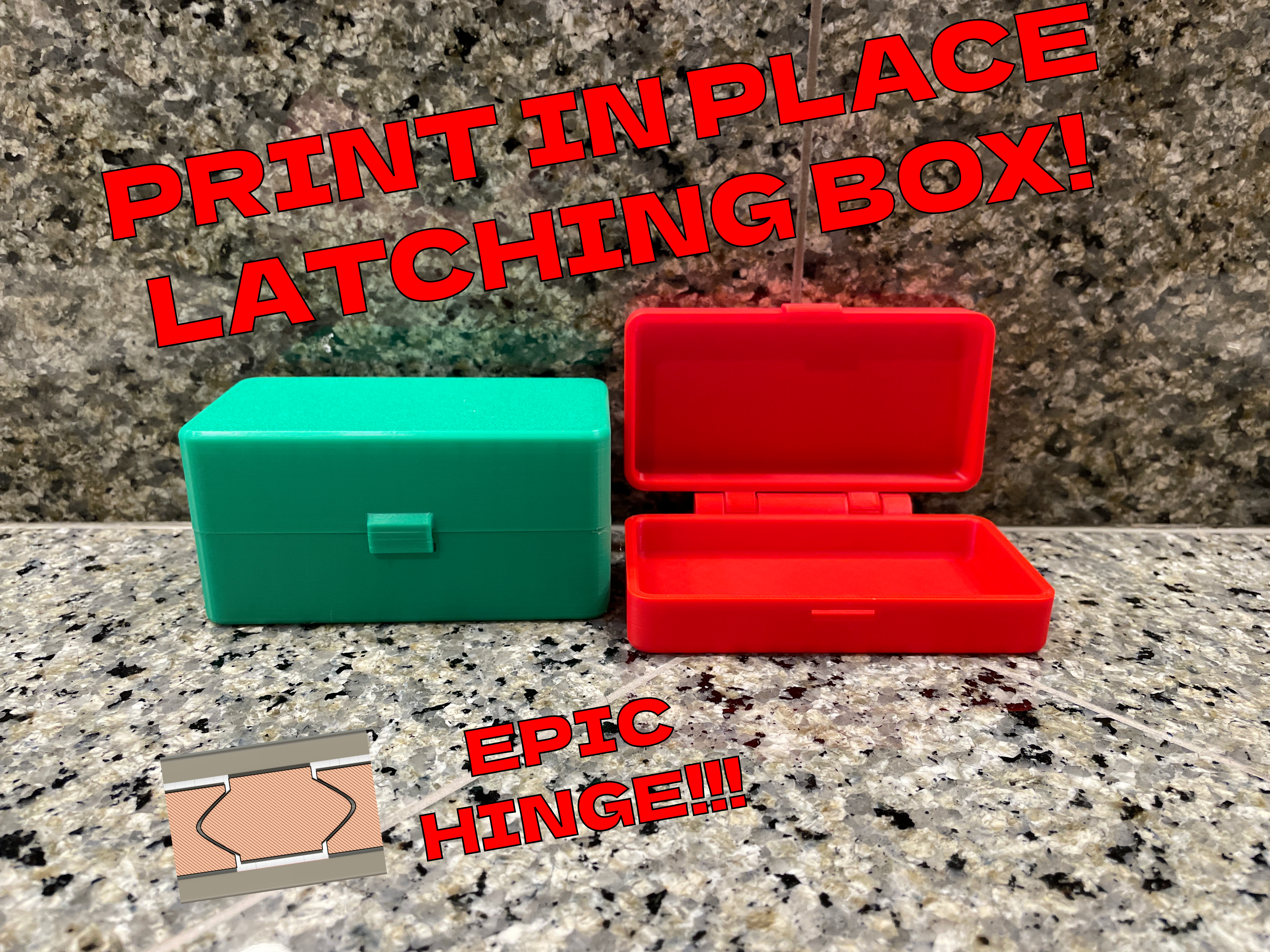 Print in place latching box
