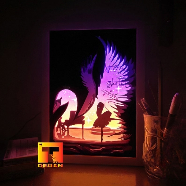Ballet Dancer Swan on Stage light box
