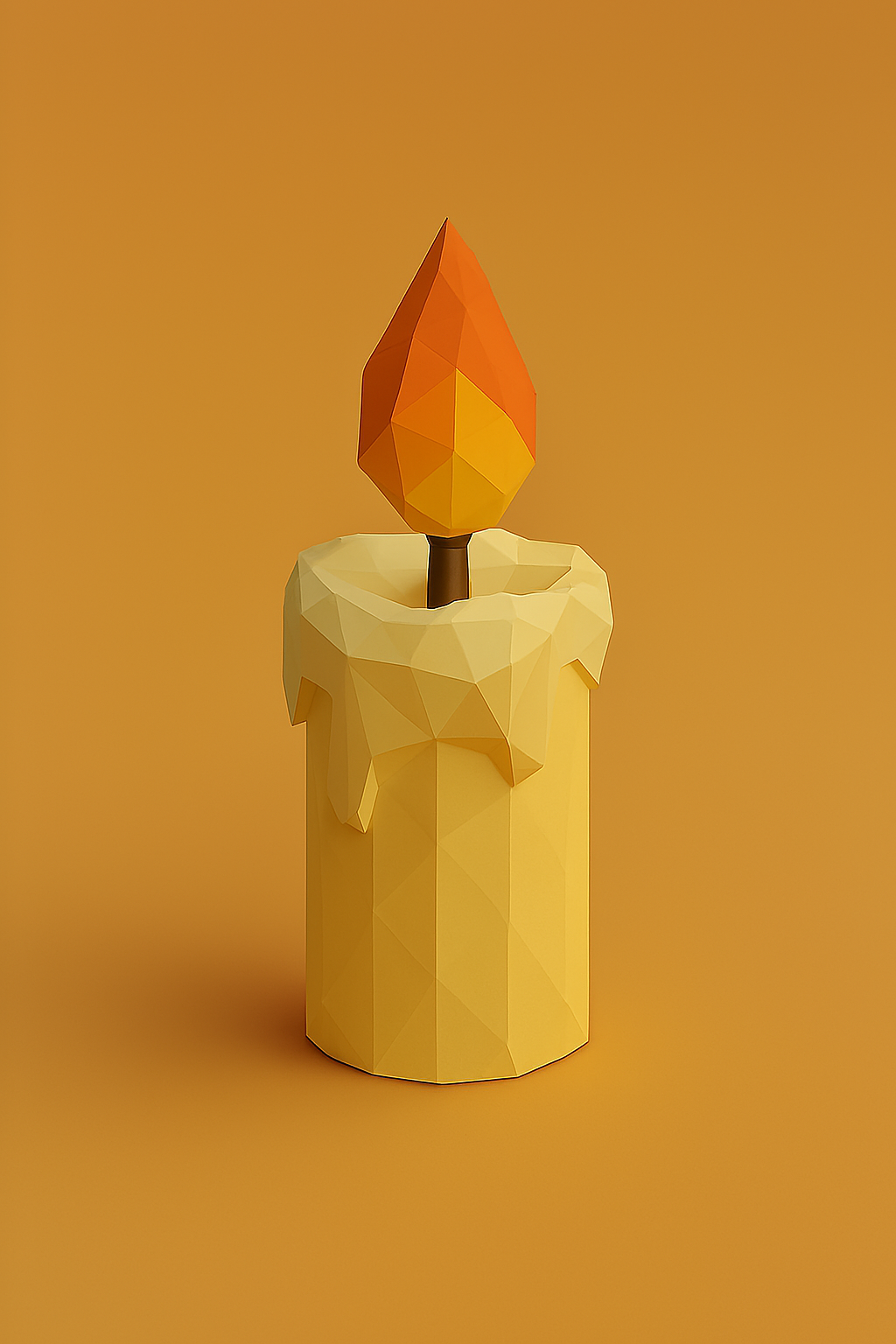 Low Poly Thanksgiving Candle 3D Model
