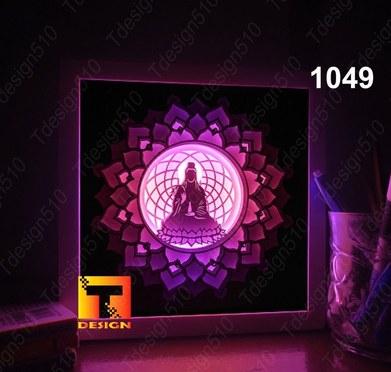 Meditating Buddha 2 light box